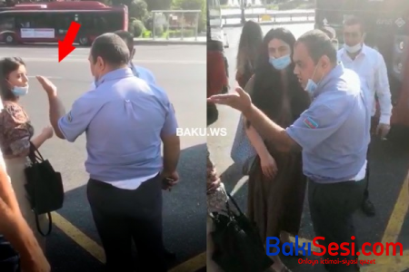 “BakuBus”ın sürücüsü qadını təhqir etdi - VİDEO