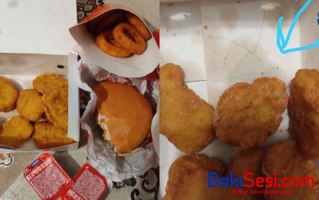Bakıda "Mc Donalds"dan sifariş verdi, qutudan görün nə çıxdı - VİDEO / FOTO
