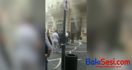"Torqovıy"da mağaza yanır - Video