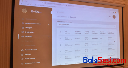 Elektron Su Portalında abonentlərə 24 saat xidmət göstəriləcək - Foto