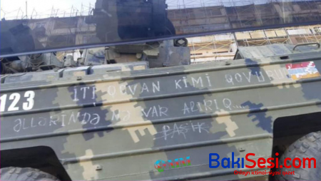 Ermənilərdən ələ keçirilən hərbi texnika Bakıda (FOTO)