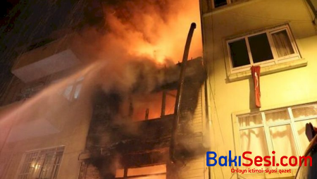 Bakıda beşmərtəbəli binada yanğın oldu