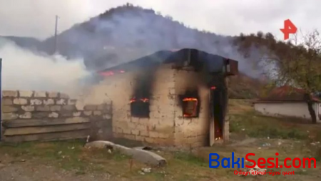 Ermənilər bu kəndləri də yandırmağa başladı - VİDEO