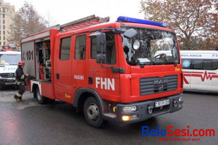 Bakıda yaşayış binasında yanğın olub.