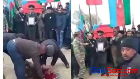 Naxçıvanda ata şəhid oğlu üçün qurban kəsdi - Video