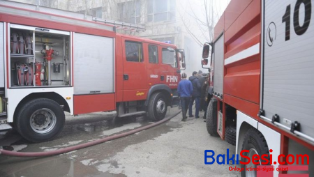 Restoranda baş verən yanğın söndürüldü