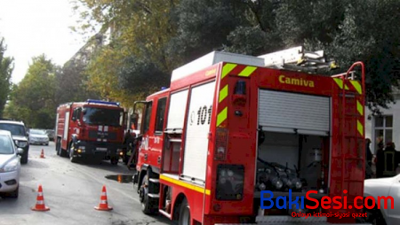 Bakıda qarajın içində “Mercedes” yandı