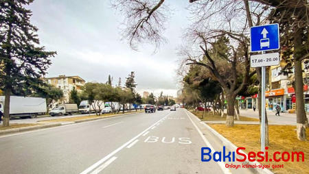 Bakıda daha bir avtobus zolağı istifadəyə verildi - FOTO