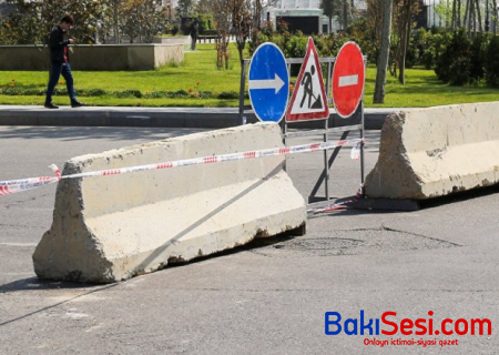 Bakının əsas prospektlərindən biri bağlandı - FOTO