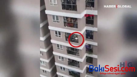 3 yaşlı qız 12-ci mərtəbədən kuryerin qucağına düşdü