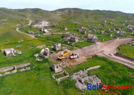 Xudafərin-Qubadlı-Laçın yolunun tikintisinə başlanıldı - FOTOLAR