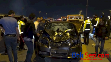 Bakıda ana və azyaşlı övladının öldüyü dəhşətli qəzadan görüntülər - VİDEO