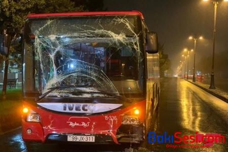 “Bakubus” MMC-yə məxsus avtobuslar qəzaya uğrayıb – FOTO