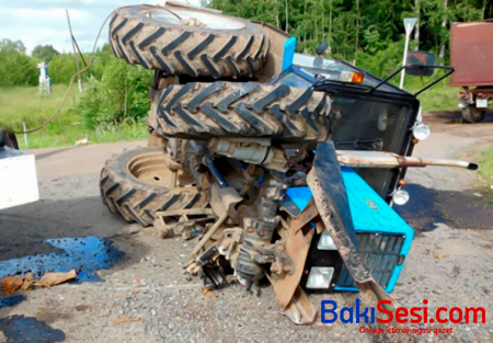 Kişinin üstünə traktor aşdı
