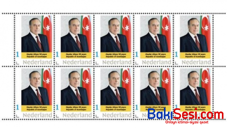 Niderlandda Heydər Əliyevin doğum günü münasibətilə poçt markaları çap edildi - FOTO