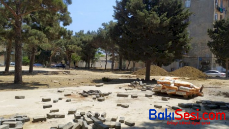 Bakıda Polad Həşimov parkında işlər yekunlaşır - Video