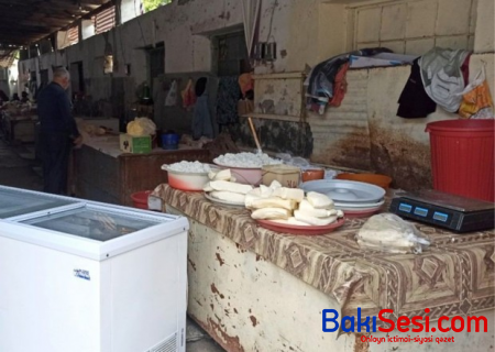 Yevlax bazarında nehrə yağı adı ilə bitki yağları satılır - FOTO
