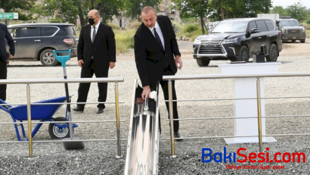 Prezident Daşaltı kəndində tunelin təməlini qoydu