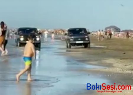 Novxanı çimərliyində "Niva" sürənlər tutuldu