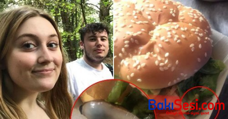 "McDonalds" burgerindən görün nə çıxdı - İYRƏNC GÖRÜNTÜ müqabilində 12 manat təzminat - FOTO