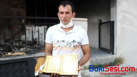 Kül olan evdə yalnız "Qurani-Kərim" yanmadı - FOTOLAR