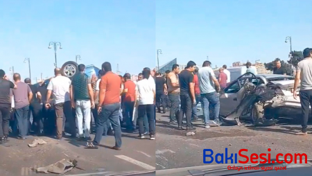 Bakıda dəhşətli qəzadan görüntülər - VİDEO