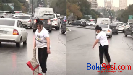 Bakıda sərxoş qadın sürücülərə həyəcanlı anlar yaşatdı - Video
