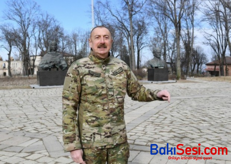 İlham Əliyev Şuşada hərbçilər qarşısında çıxış etdi