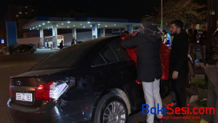 Bakıda "ayıq sürücü" qırmızı işıqda keçib, qəza törətdi