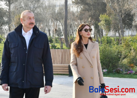 Prezident və xanımı Nizami Gəncəvi parkının açılışında - FOTOLAR