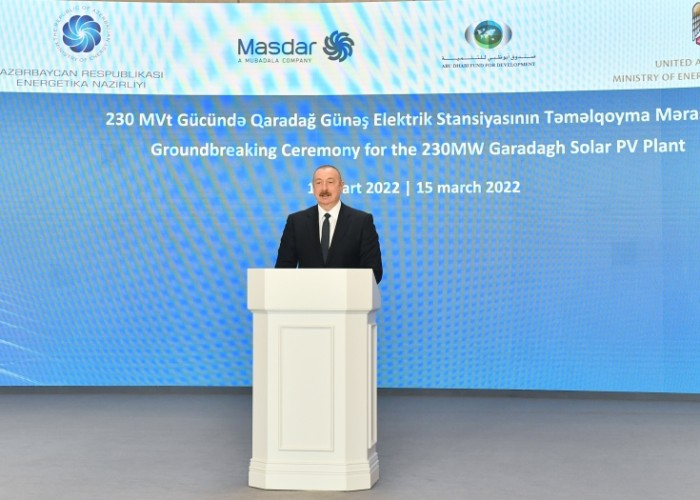 İlham Əliyev Qaradağ GES-in təməlqoyma mərasimində - FOTO