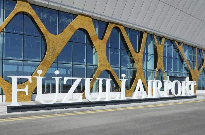 Gürcüstan nümayəndə heyəti Füzuli hava limanında - FOTO