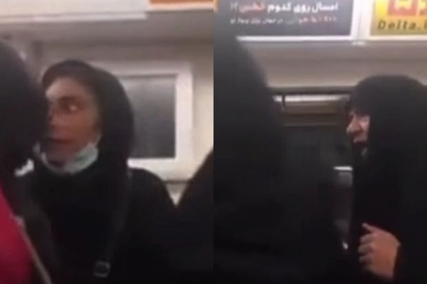 Tehran metrosunda hökumətin hicab tələbinə riayət etməyən gənc qıza hücum olundu