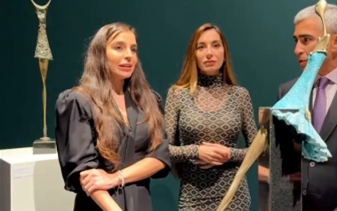 Leyla Əliyeva Berlindəki incəsənət qalereyasından paylaşım etdi - Video