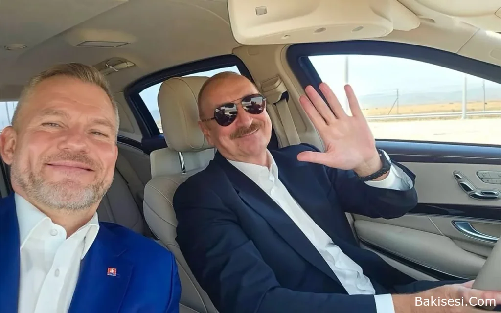 Peter İlham Əliyevin maşınında selfi çəkdi